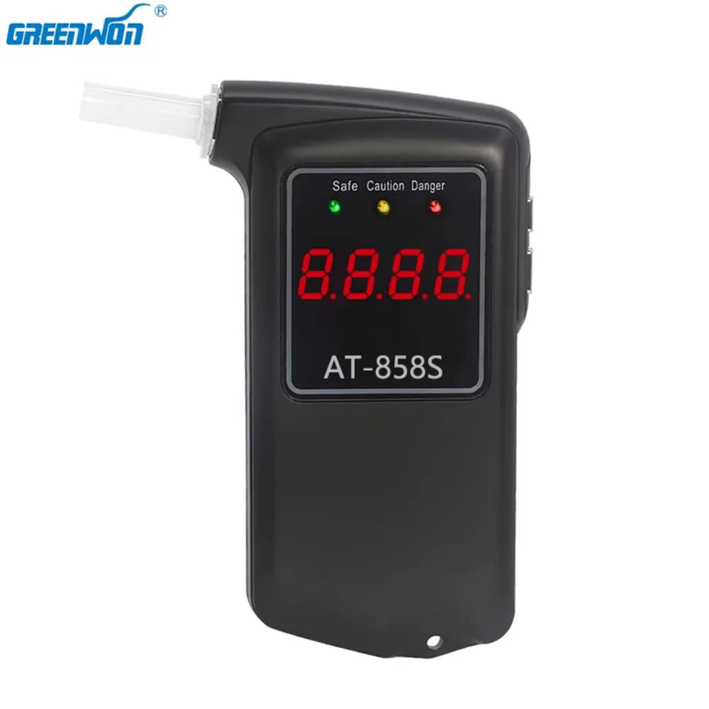 GREENWON High Accuracy Breath Alcohol Tester Breathalyzer AT858S Breathalyser Meter Free Extra 10Pieces Mouthpieces