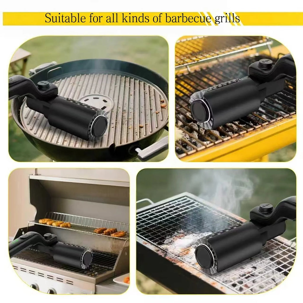 Electric Grill Brush Rechargeable, 3 Powerful Speed BBQ Grill Brush for Outdoor Grill, 180° Adjustable, Stainless Steel Rotary B