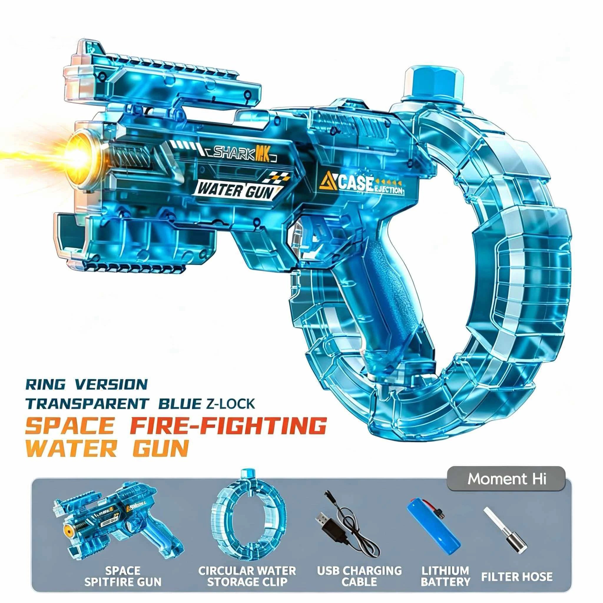 Simulated Firing and Recoil Electric Water Gun Toys Children Automatic Sensor Lights Water Pistol Summer Outdoor Beach Kids Toy