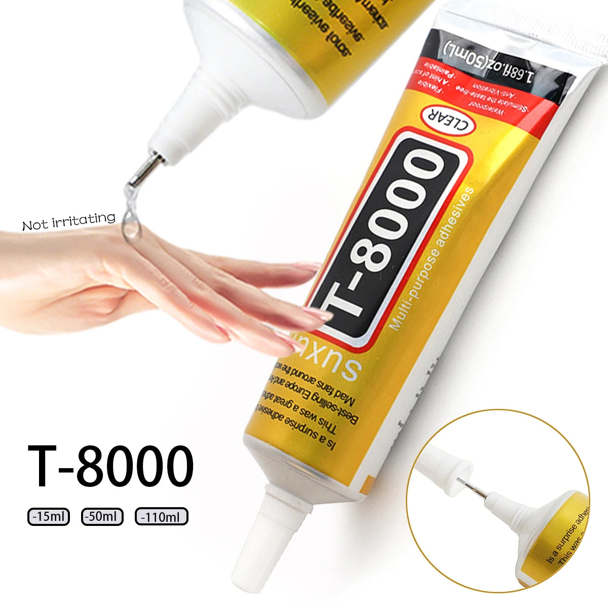 15/50/110Ml T-8000 Adhesive Epoxy Resin Repair Cell Phone Lcd Touch Screen Liquid Glue Jewelry Craft Transparent Adhesive Glue