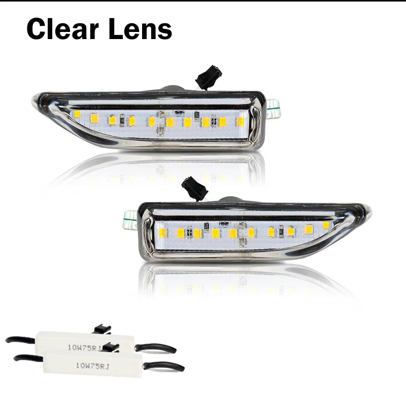 2Pcs For MINI Countryman F60 2017 2018 2019 2020 2021 Smoked Amber LED Front Bumper Side Marker Light Flowing Turn Signal Lamp