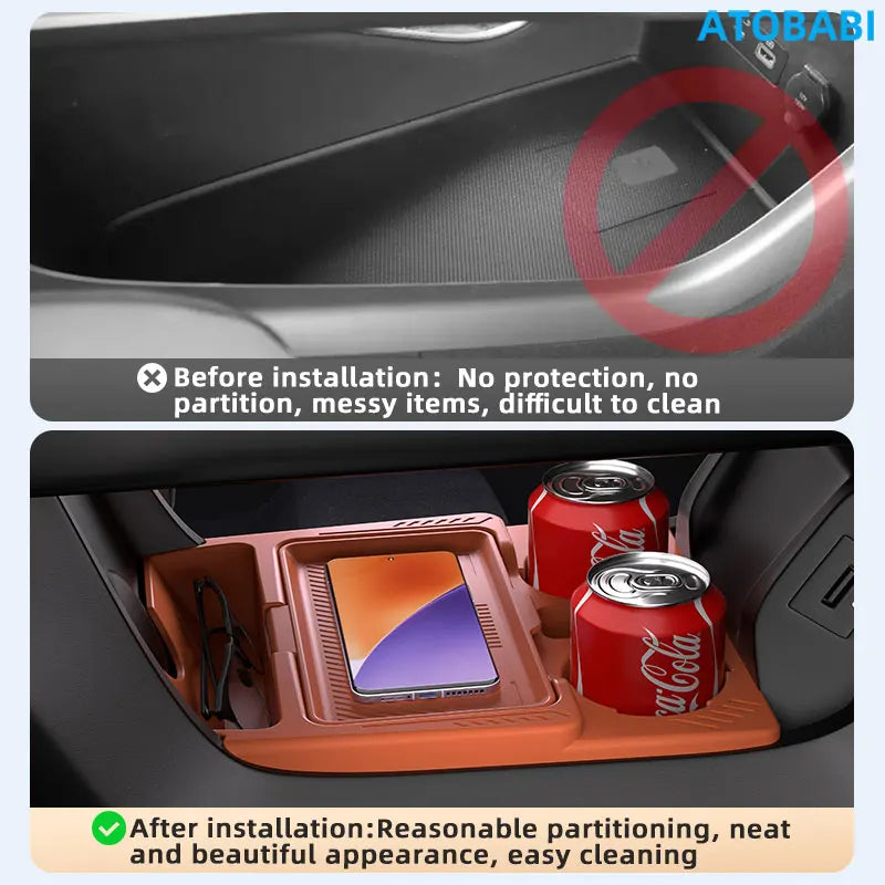 Car Storage Box For Great Wall GWM Haval H7 Dargo Big Dog 2024 Central Control Armrest Box Under Layer Organize Silicone Storage