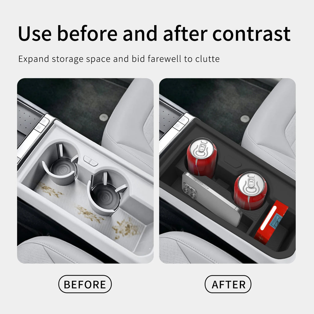 for Kia Seltos 2026 Central Console Water Cup Holder Car Interior Accessories Drinks Holder Storage Case Box