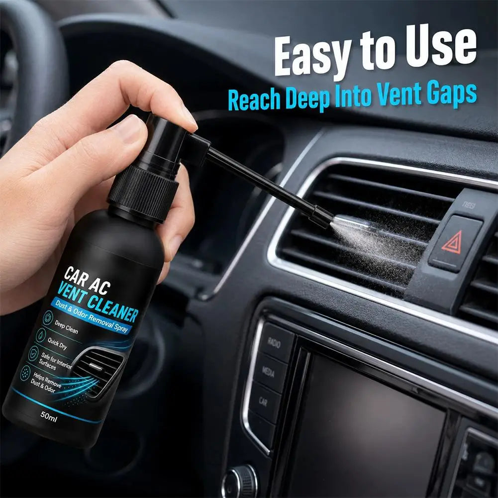Quick Dry Car Air Conditioner Vent Cleaner Spray Long Reach Nozzle Dust And Odor Removal For Car Interior Vents Dashboard