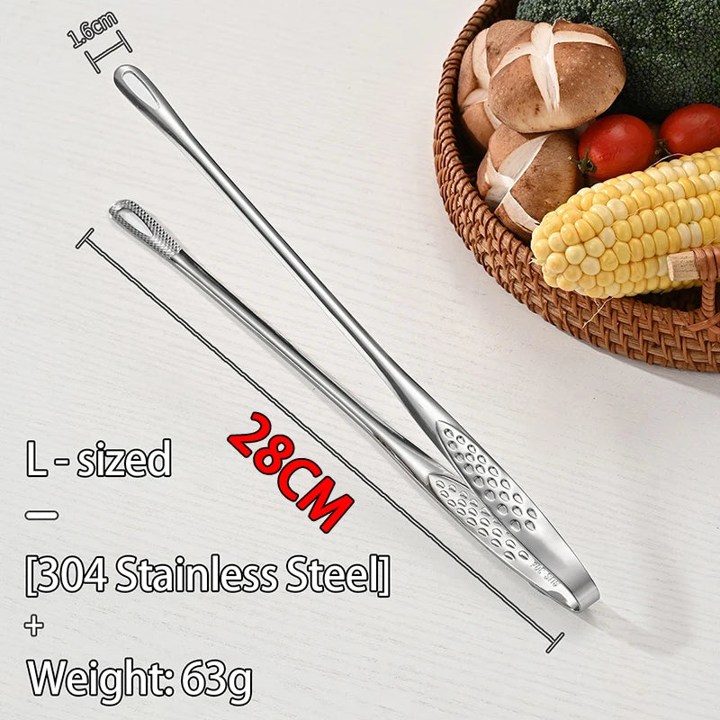 Stainless Steel Kitchen Tongs BBQ Grill Meat Barbecue Tongs Clip Food Utensils Cooking Tweezers Food Tongs CFQJ002