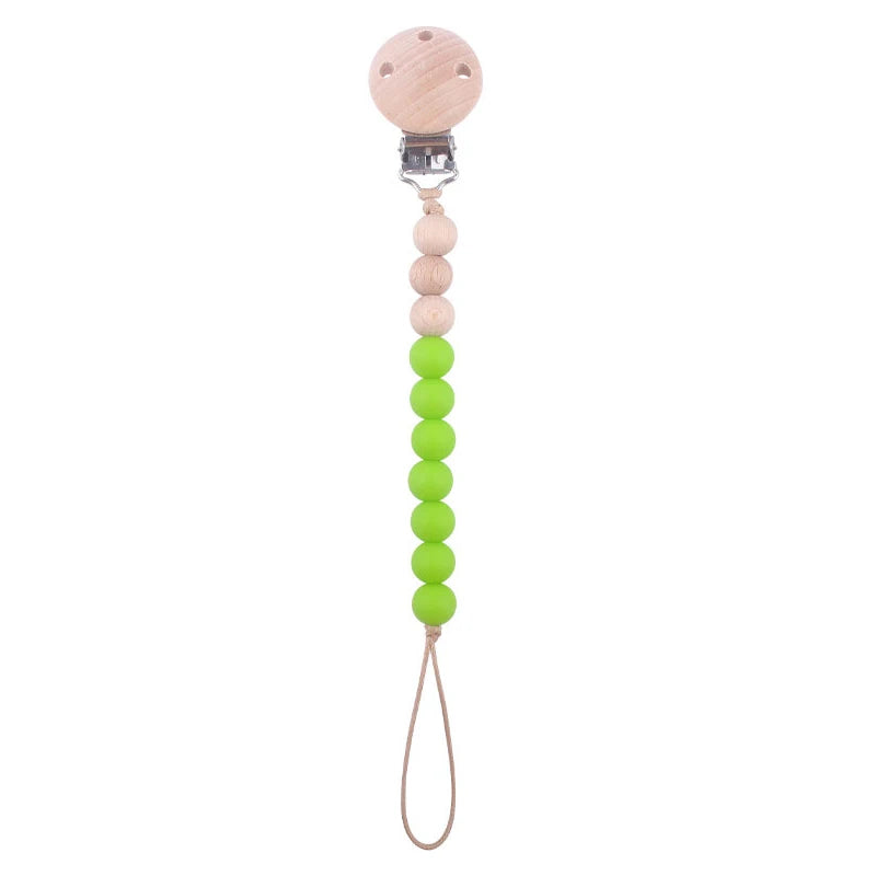 Baby Anti-drop Chain Pacifier Clips Silicone Beads Infant Nipple Appease Soother Chain Clips Dummy Holder Nipple Clip