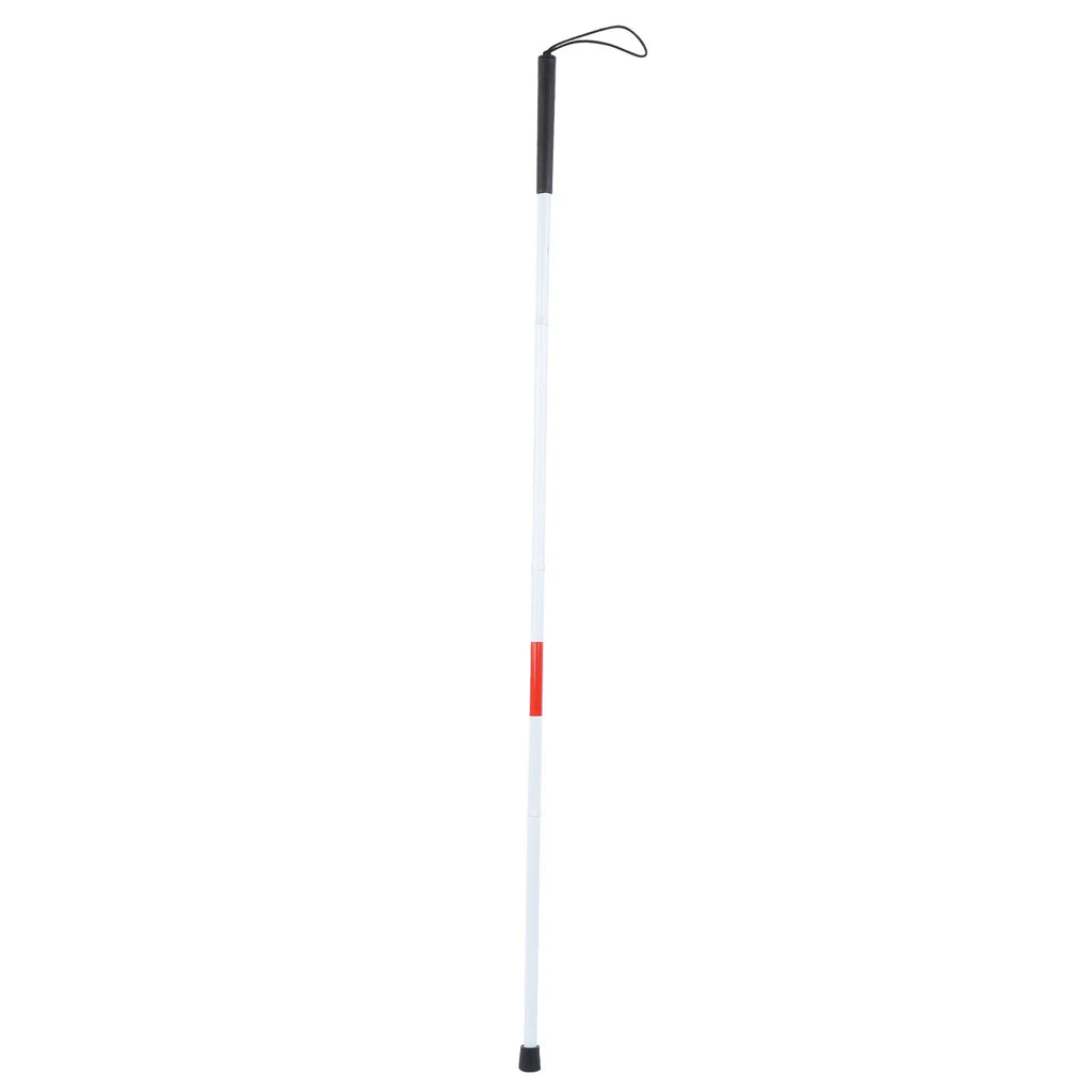 Walking Cane Portable Anti-Shock Guide Walking Stick Blind Cane Reflective Red and White for Outdoor for Blind Visual Impaired