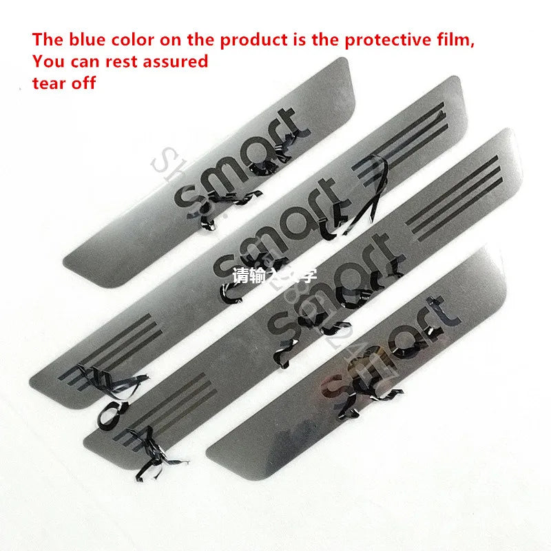 For Smart Fortwo Forfour 453 451 450 car Accessories Styling Door Sill Scuff Plate/Door Sill Door Sill Scuff Plate