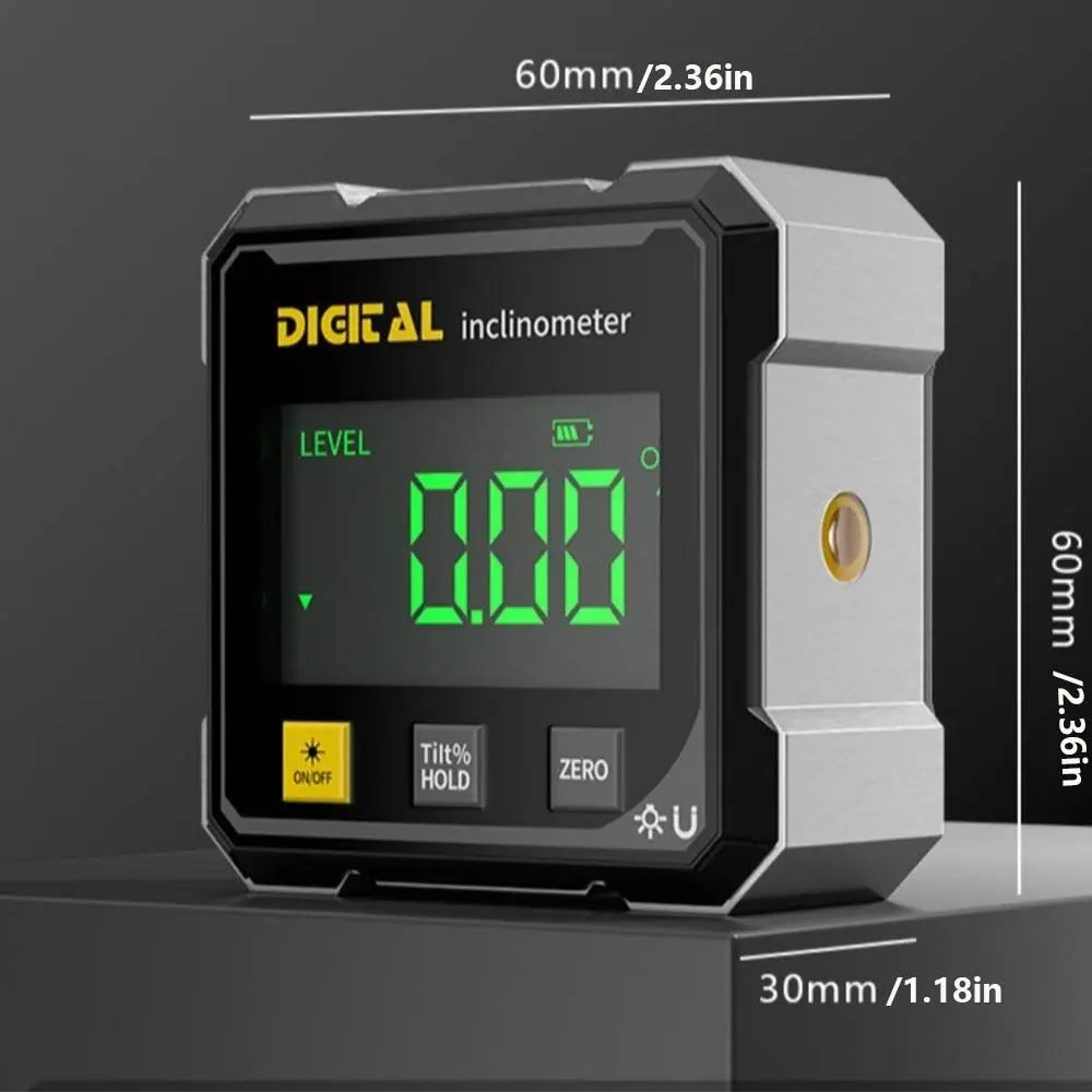 Four Sided Display Angle Gauge Magnetic Suction Accurate Angle Gauge 360 Degree Digital Display Tilt Angle Box