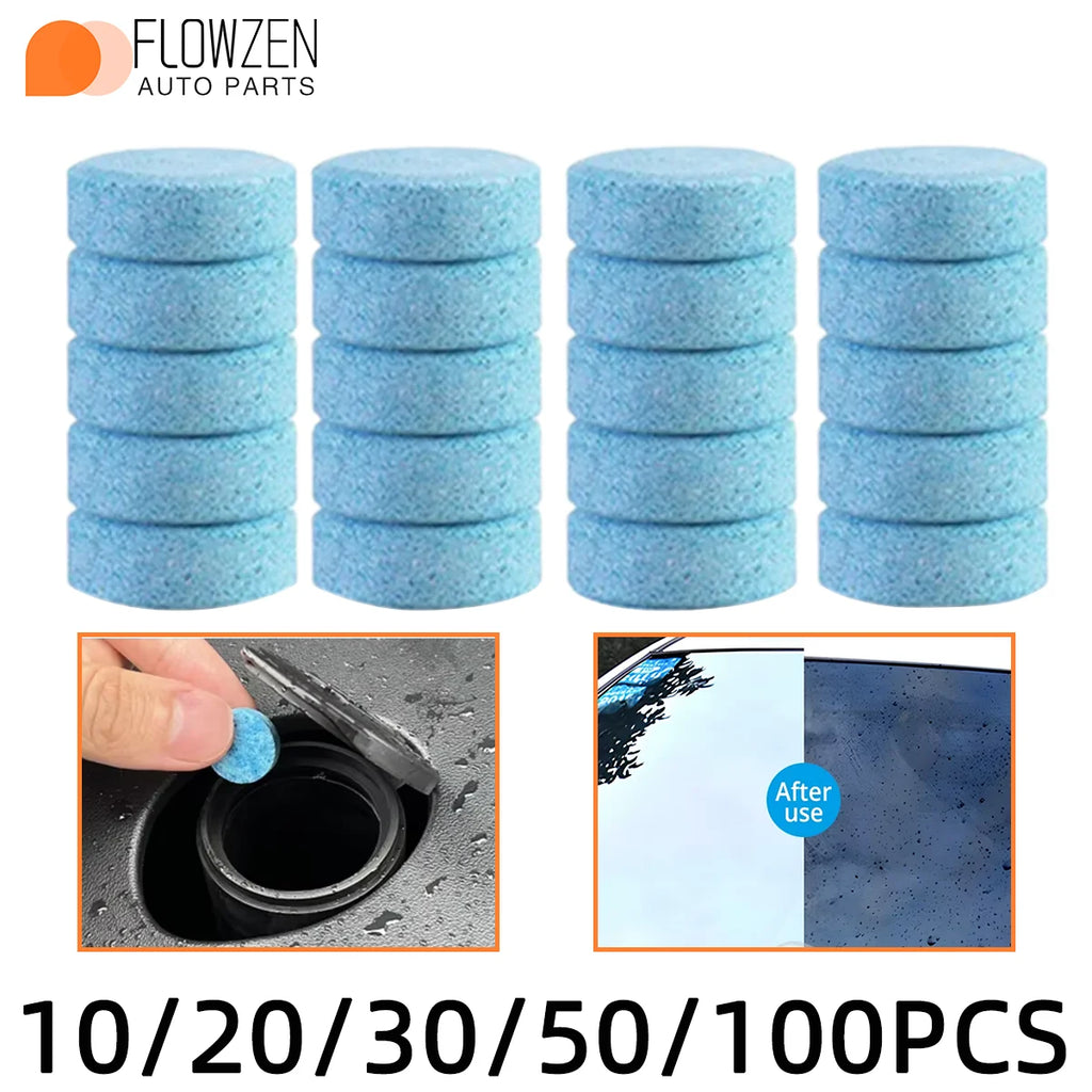 10/20/30/50/100PCS Car Cleaning Effervescent Sheet Suitable For Car Kitchen Windows Windshield Washer Concentrate Sheet