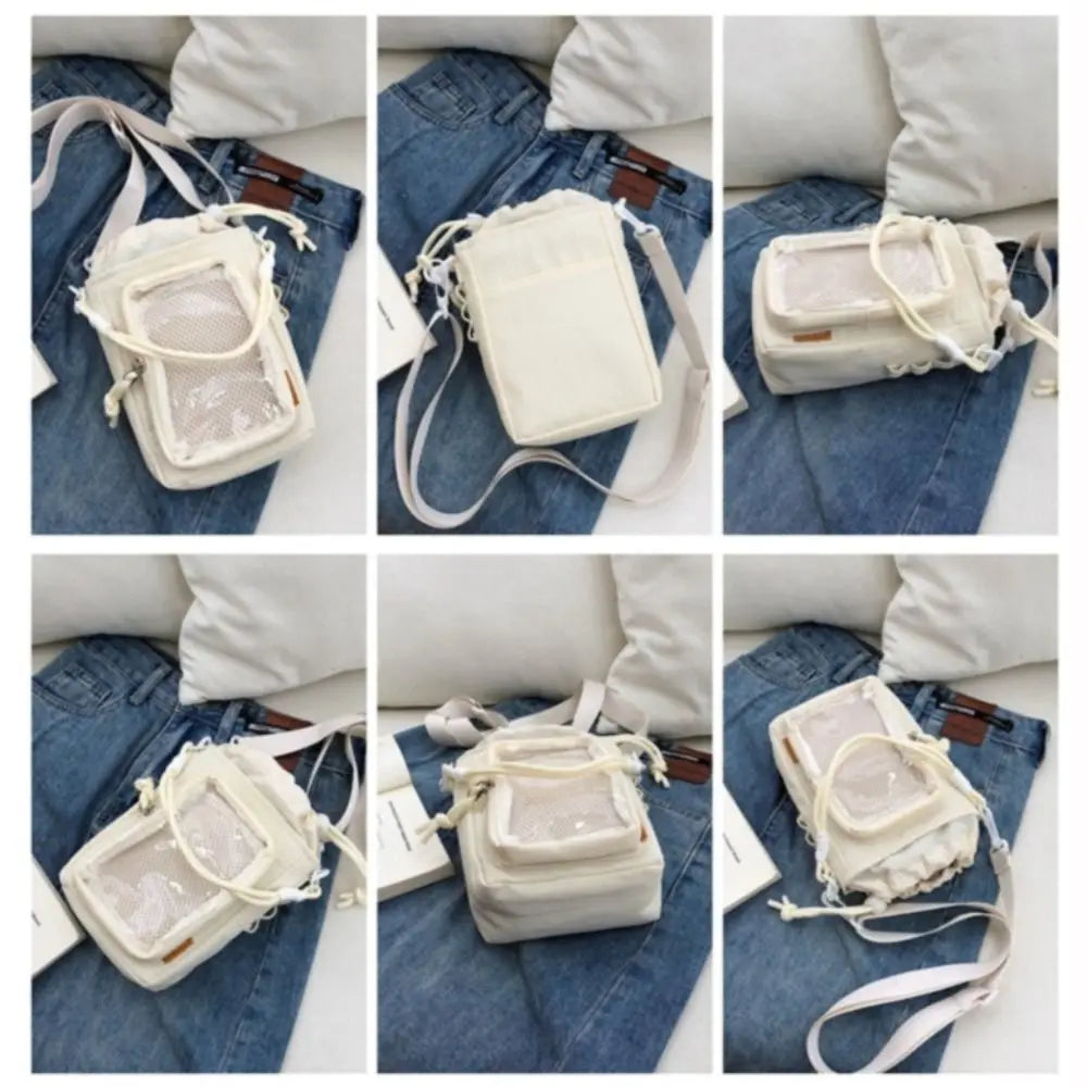 Portable Kettle Bag Storage Compartment with Doll Breathable Phone Pouch Large Capacity with Shoulder Straps Shoulder Bag Unisex