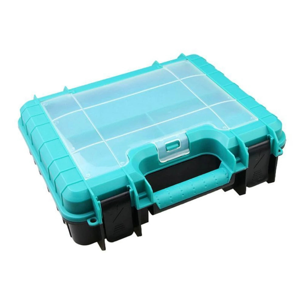 Heavy Duty Tool Case for Small Power Drill, 26x20cm Portable Organizer with Parts Box for 12V-21V Wrench, Durable Storage Caddy