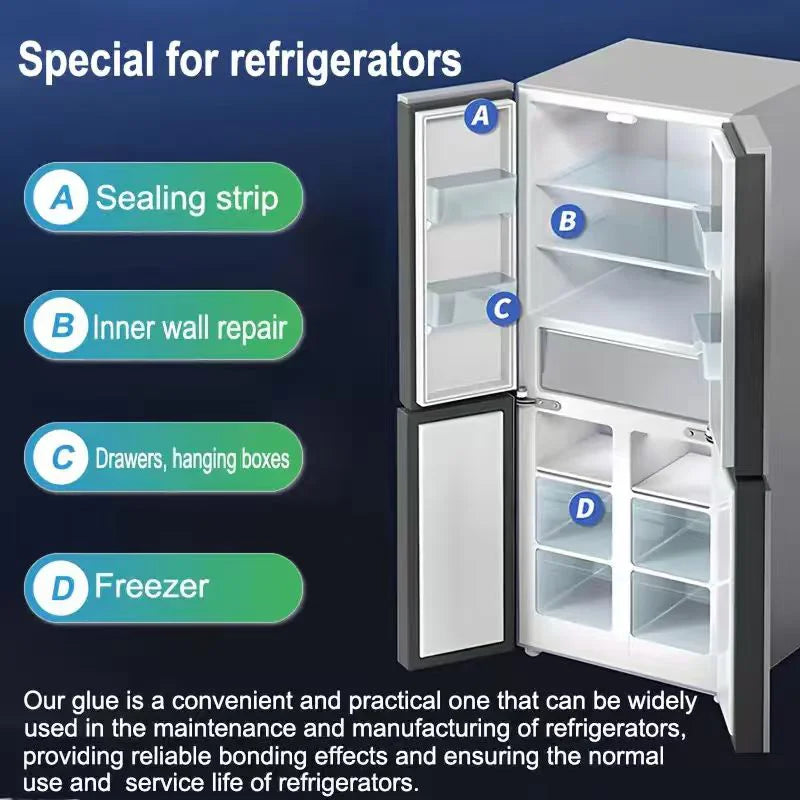LOOLIFL High-Strength Refrigerator Welding Adhesive Universal Transparent Instant Super Adhesive for Seamless Repair Oily Surfac