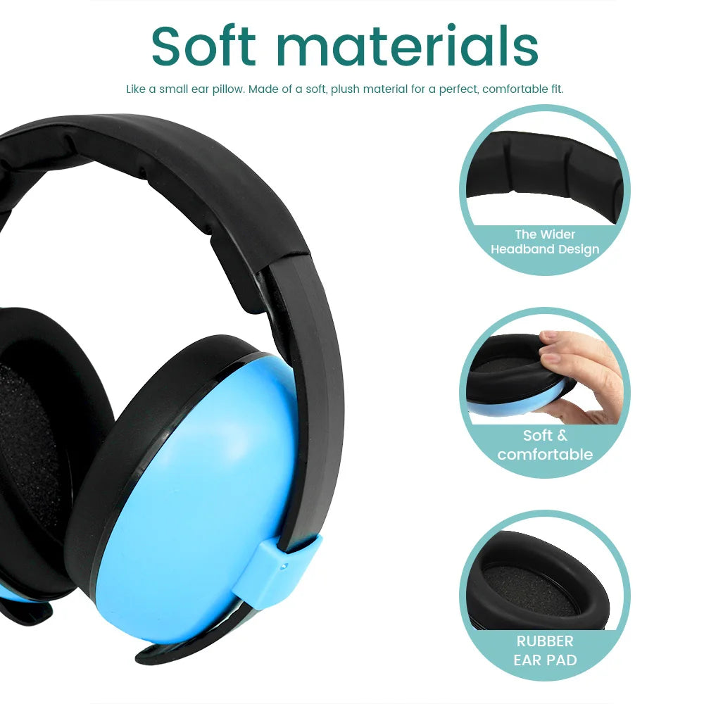 Ear Muffs for Infants with Elastic Headband, Baby Earmuffs Ideal for Flights, Baby Ear Noise Reduction Earmuffs - Baby Headphone
