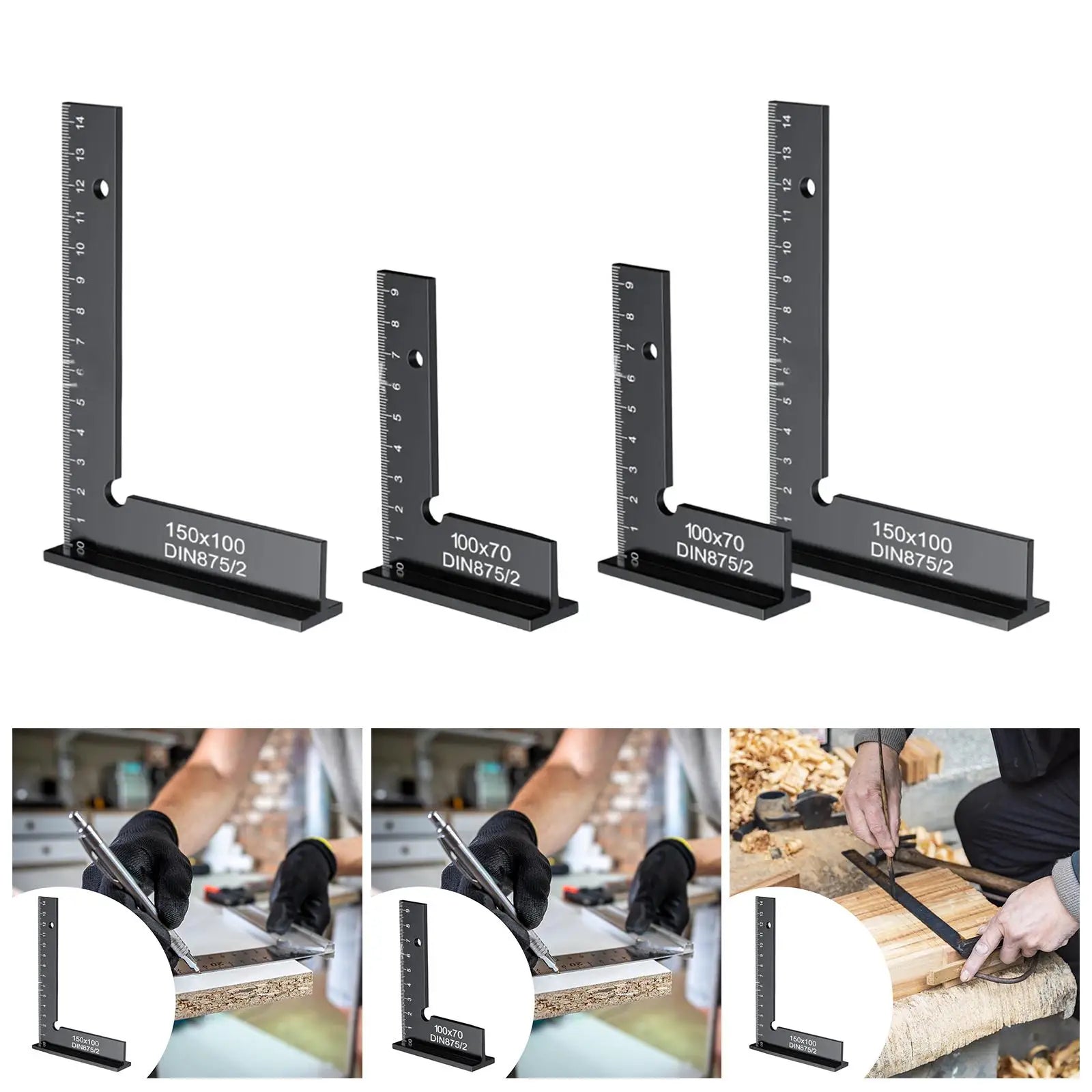 Metric Metal L Square Ruler High Precision Right Angle Measuring Tool for Machinist and Carpenter Applications