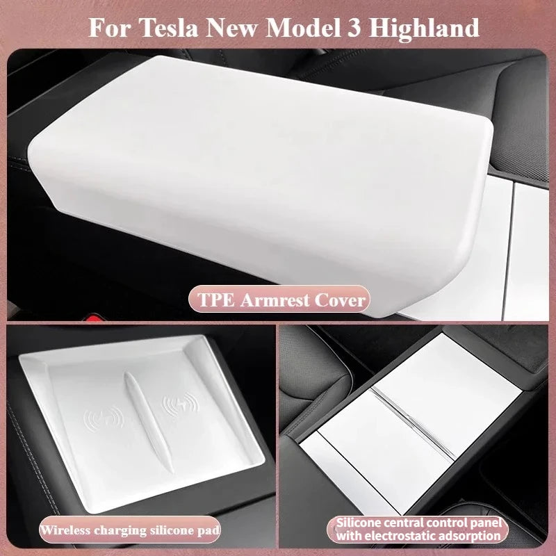 Steering Wheel Cover for Tesla Model 3 Highland White Interior Stickers Car Decoration Modification Accessories for New Model3