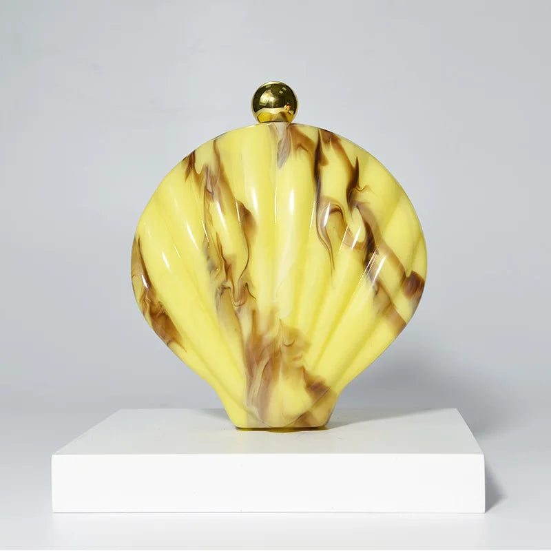 French Acrylic Shell Bag Wedding Dinner Clutch New Women's Shoulder Crossbody Bag