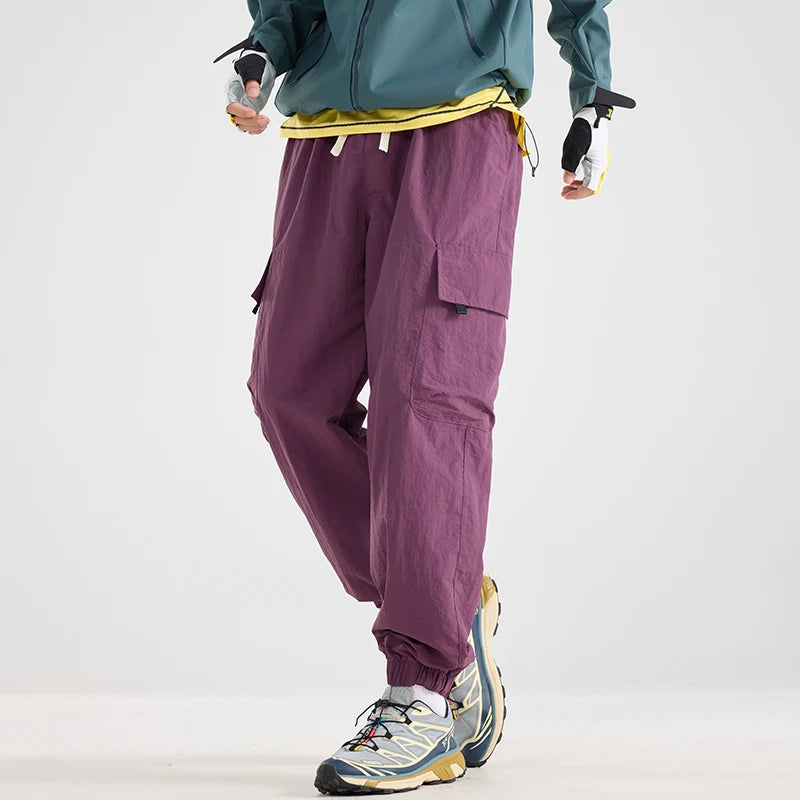 CHRLCK Men's Water-repellent Hiking Cargo Pants Breathable  Fashion Cargo Pants Autumn Trousers Fishing Camping Pants Male