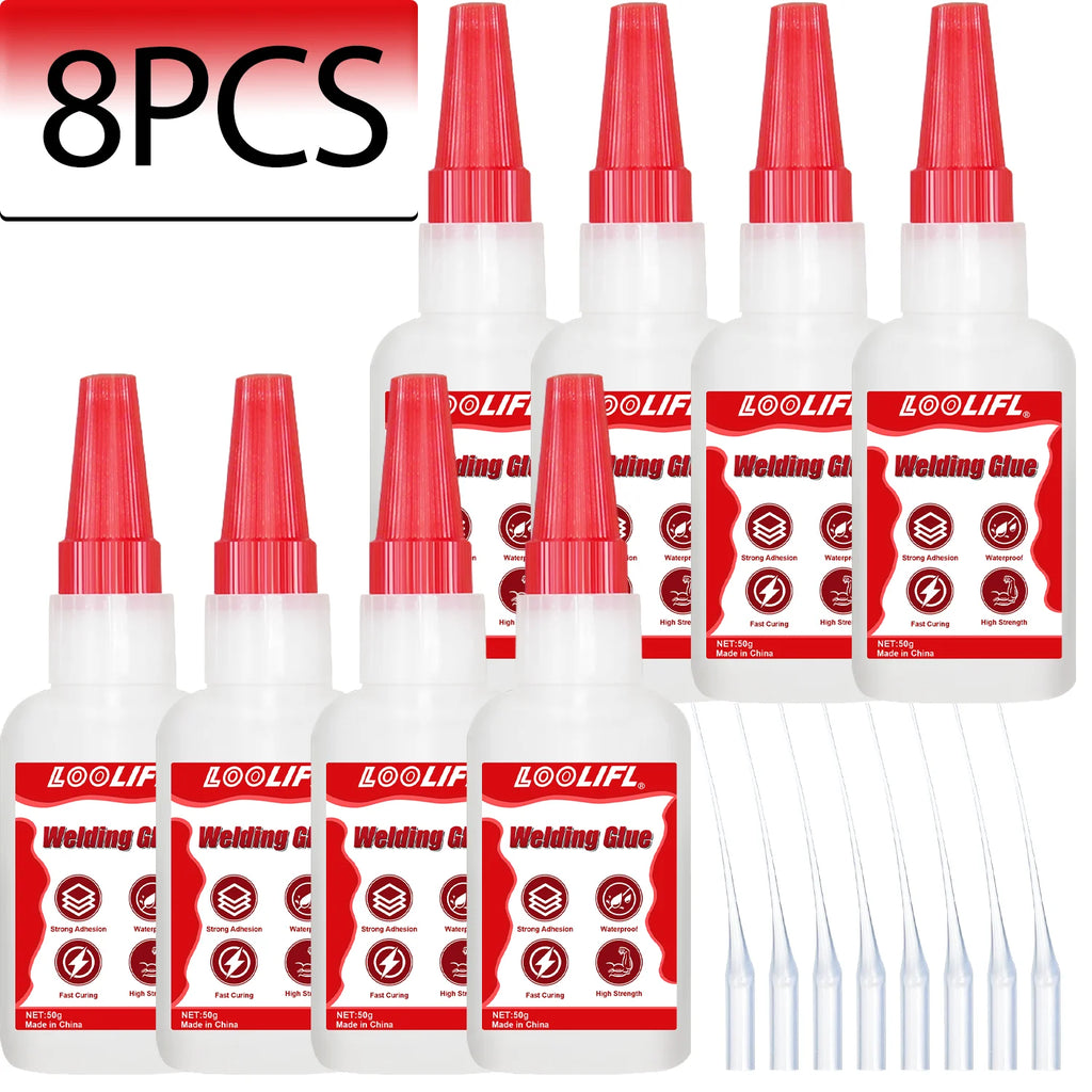 LOOLIFL 8PCS 50g Super Welding Glue,Universal High Strength Oily Adhesive Glue For Plastic Wood Ceramics Metal Soldering Agent