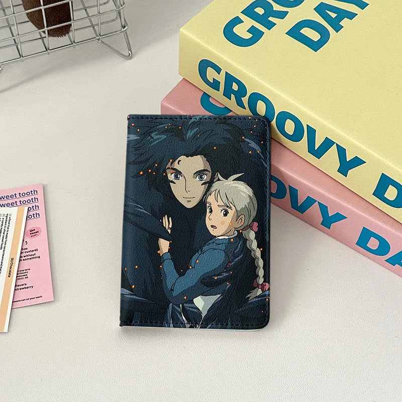 Japanese Animated Passport Cover Passport Wallet Travel Essentials Women Air Ticket Credit Card Holder Passport Protective Case