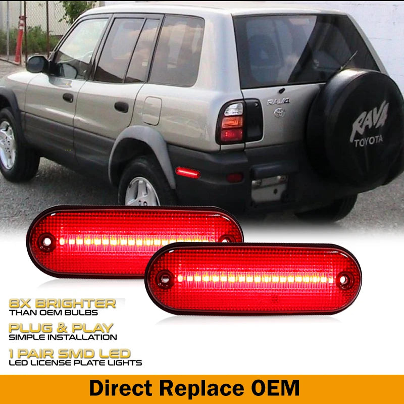 For Toyota Rav4 1996 1997 1998 1999 2000 Car Red LED Rear Bumper Side Marker Parking Lights Driving Lights Fender Flare Lights