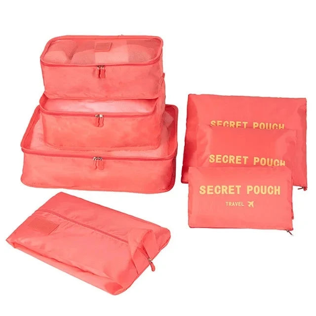 6/7 Piece Set Travel Storage Bag Large Capacity Luggage Clothes Sorting Organizer Set Suitcase Pouch Case Shoes Packing Cube Bag
