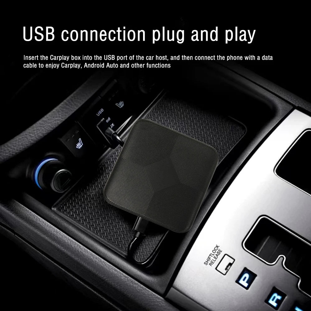 WRWD New 2 in 1 Mini Wireless Carplay Ai Box Plug&Play BT WiFi Wired To Wireless For Apple Android AUTO Adapter Car Dongle