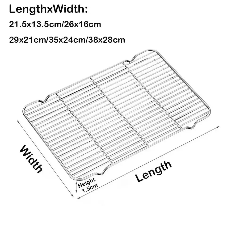 New Stainless Steel Cooling Rack Non-stick Silver Baking Tray Barbecue Cooking Mesh Shelf