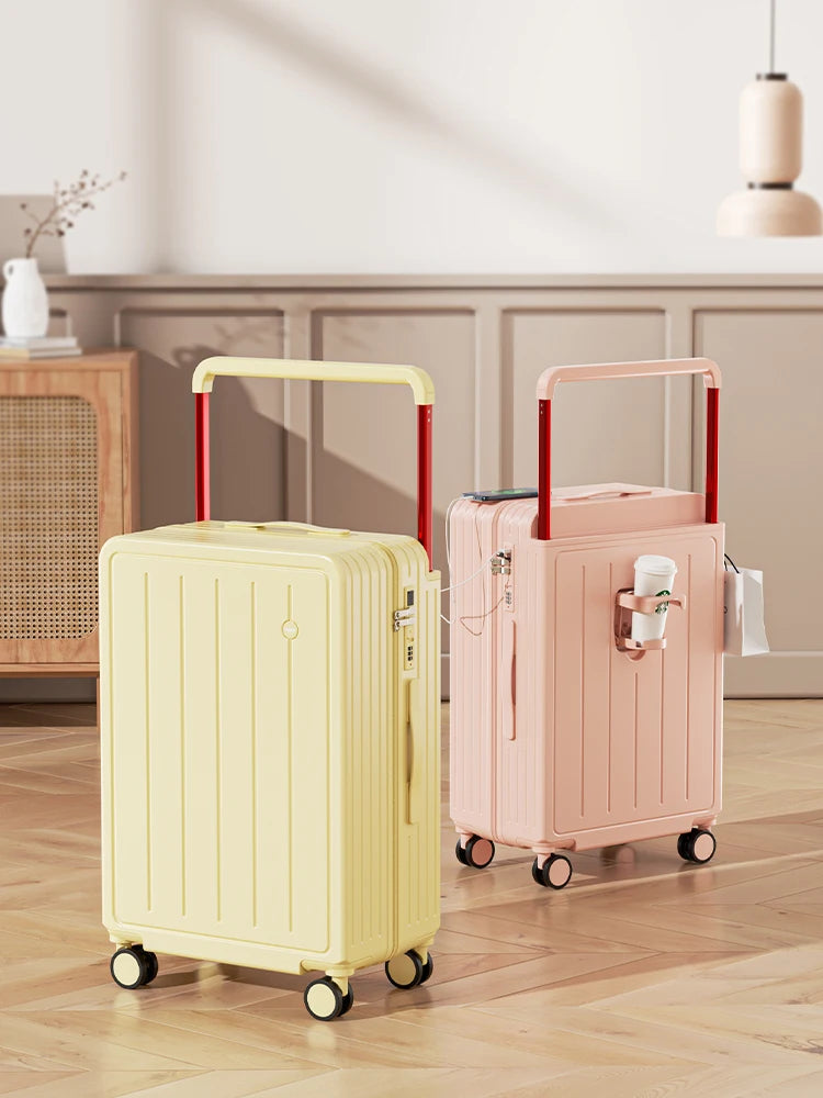 2025 New Wide Handle Luggage Small Carry-On Suitcase 20 Inch Travel Bag for Men And Women with Password Lock Trendy Polyester...