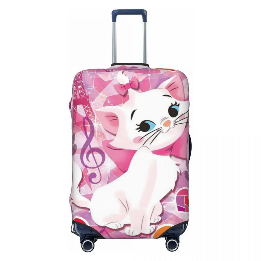 CustomM-Marie Cat Cartoon Travel Luggage Cover Elastic Suitcase Cover Protector Fit 18-32 Inch
