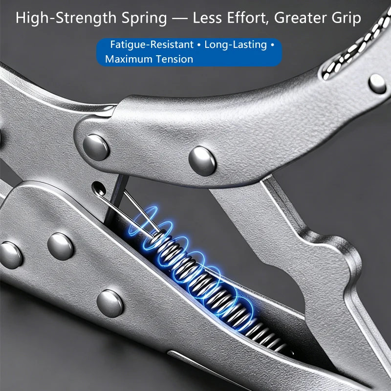 5/7/10in Smooth Shank Round Jaw Locking Pliers Set Heavy Duty Carbon Steel Clamping Grip for Welding Automotive Hand Tool