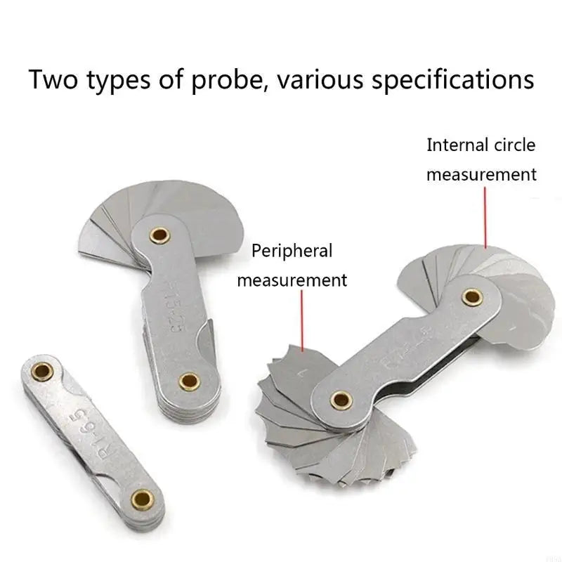 Radius Template R Gauge R1-6.5 R7-14.5 R15-25 Radius Gage Plate Fillet Gaug External Internal Concave Convex Arc Measuring Tools