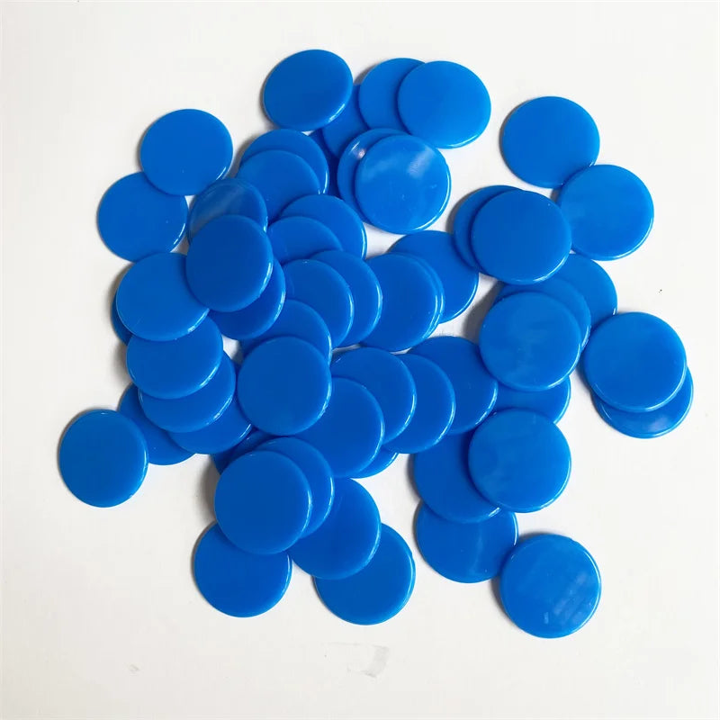 100pcs 19mm Transparent Chips Plastic Counting Supplies Counters For Maths Board Game Token