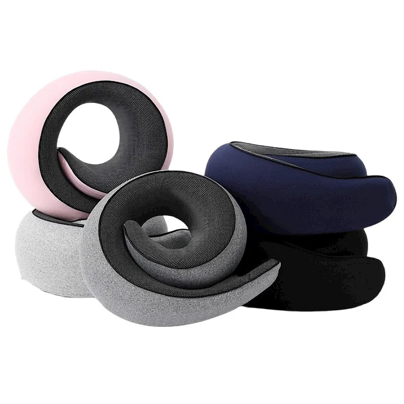 Soft Memory Foam U Neck Pillow Lightweight Foldable Airplane Travel Car Rest Cervical Support Sleeping Pillow