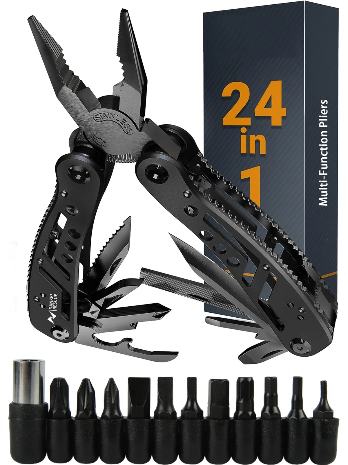 Multifunctional 24 in 1 Wire Cutters Universal Diagonal Pliers Anti Slip Durable Tool for Electrician Hardware Repair Jobs