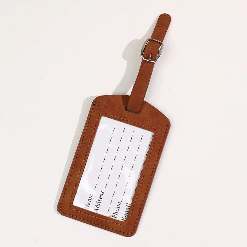 Leather Luggage Tag Name Address ID Holder Travel Accessories Baggage Label Suitcase Tag