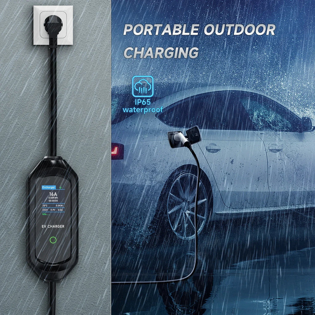 AFEEV 3.6KW Portable EV Charger 16A IEC62196-2 Type 2 Charger Fast Charge Charger Type1 Electric Car Charger GB/T Wallbox