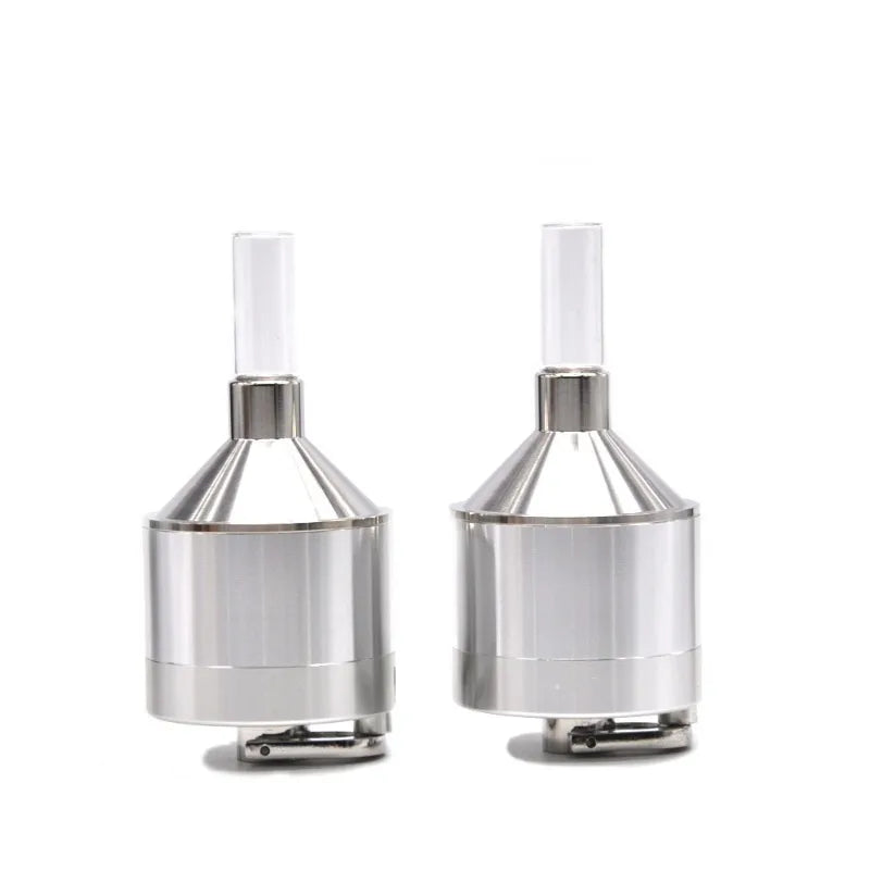 Retractable Walking Stick Aluminum Alloy Hand Grinder with Snuff Glass Bottle Funnel, Adjustable Design, Easy To Carry