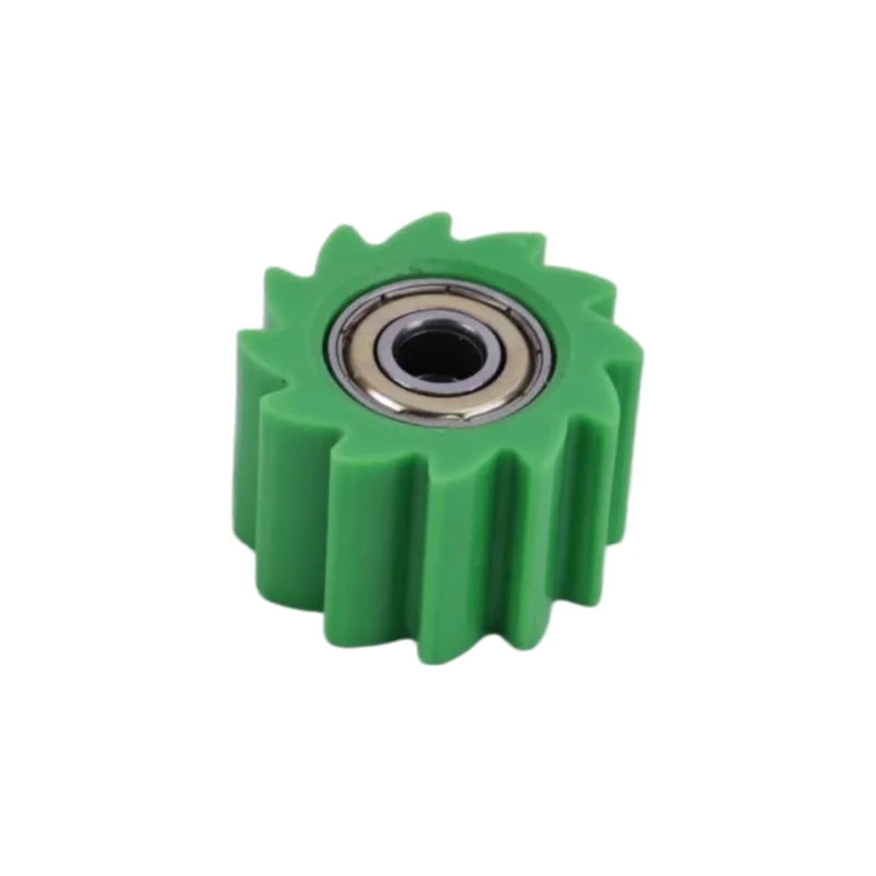 Durable green 8mm off-road motorcycle chain guide wheel, wear-resistant guide accessory part
