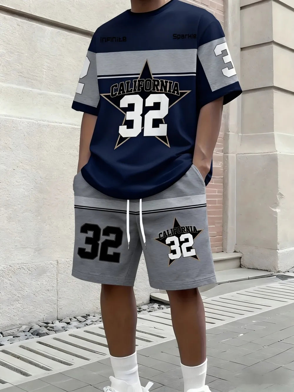 2026 Summer New Men's Short-Sleeved Shorts Set - Street Casual Fashion Comfortable Soft 3D Digital Pattern Printing