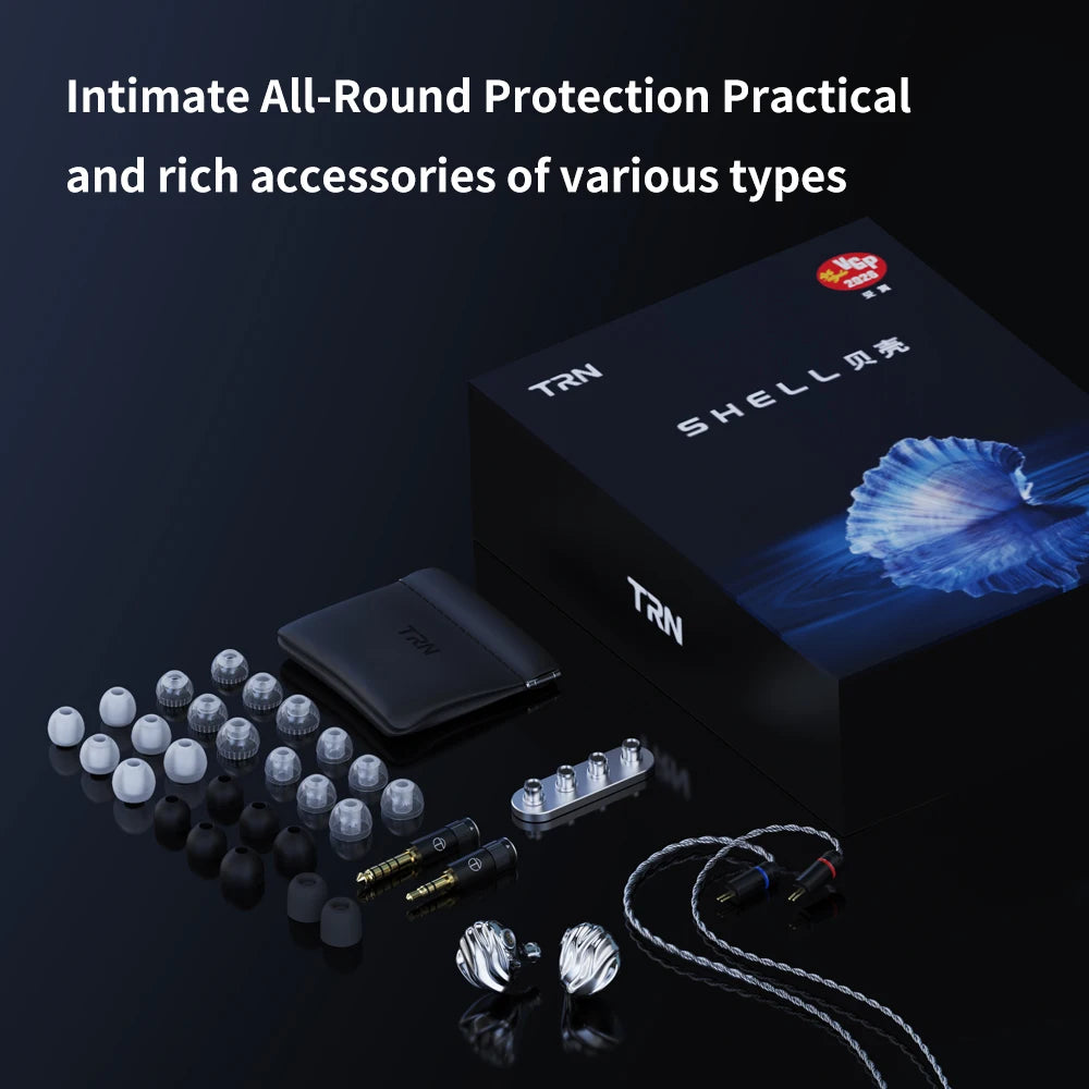TRN SHELL Four-Unit Dynamic Driver Planar Hybrid Headphones Triple Dynamic + Planar Acoustic Architecture Headphones
