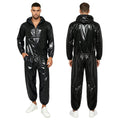 Mens Waterproof Tracksuit Sauna Sweat Outfit Zipper Pocket Hoodie Sweatshirt Windbreaker And Jogging Pants Rainwear Sportswear
