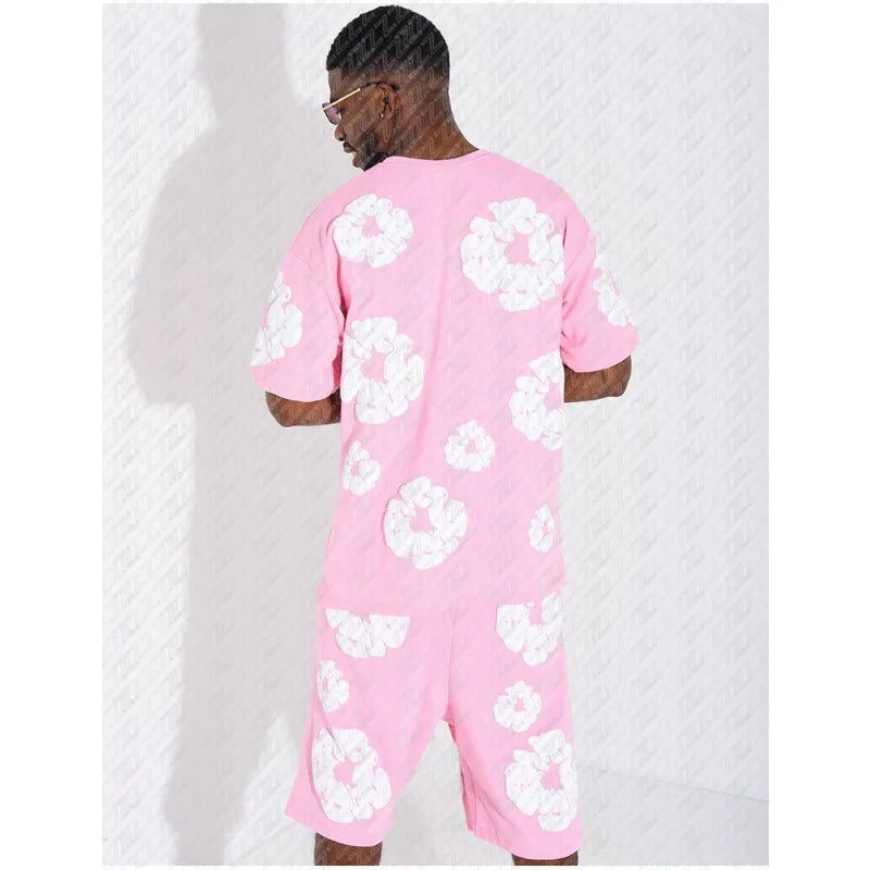 Popular Cultural Clothing, Men's T-shirt Sets, Floral Printed Clothing, A Must-have for Men, Hot Selling, Limited Edition Sales