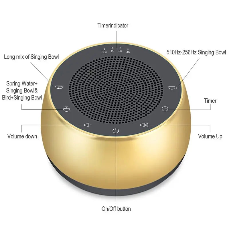 CGDS-Singing Bowls Machine - 9 Sound Bowls For Yoga, Meditation,Chakra Healing And Stress Relief, Timer And Memory Features