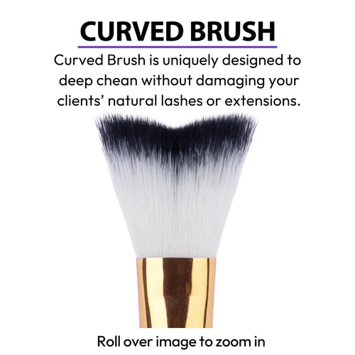 1 pcs Lash Shampoo Curved Brush For Eyelash Extension Cleansing,Soft Makeup Removal Bath Swoop Brush Tools