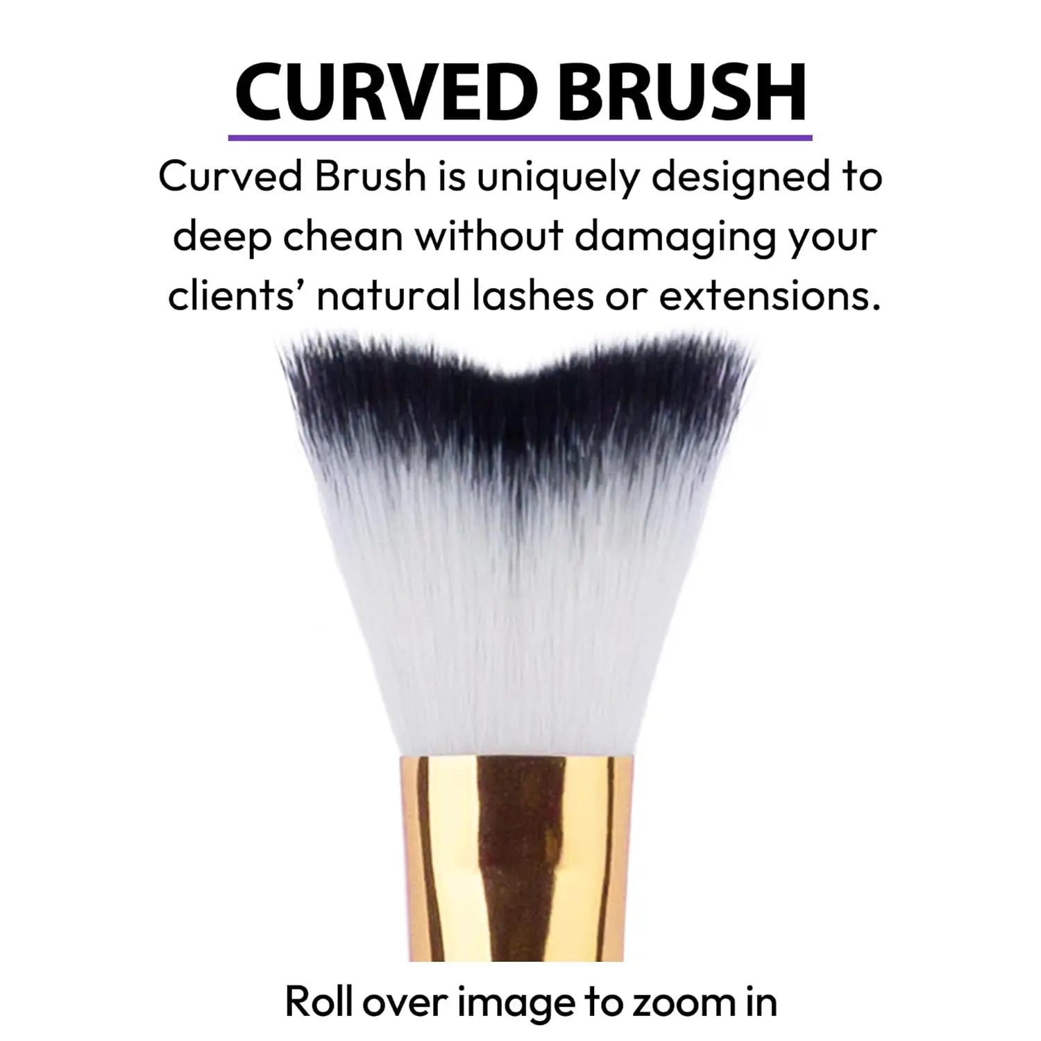 1 pcs Lash Shampoo Curved Brush For Eyelash Extension Cleansing,Soft Makeup Removal Bath Swoop Brush Tools