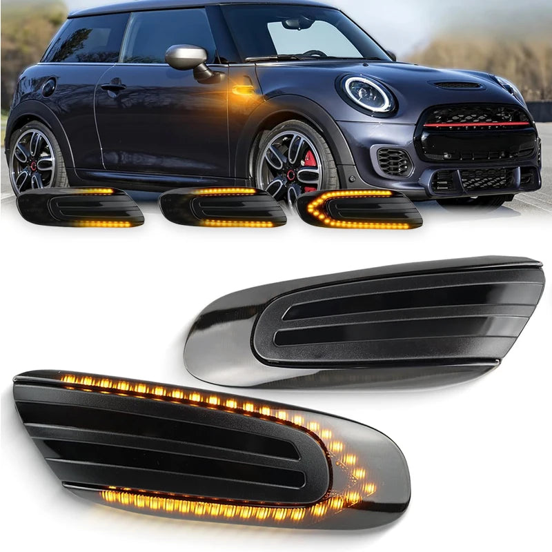 For Mini Cooper F56 F57 Dynamic Led Side Repeater Indicator Lights For Mini Cooper F55 Flowing Side Marker Signal Lamps Lights