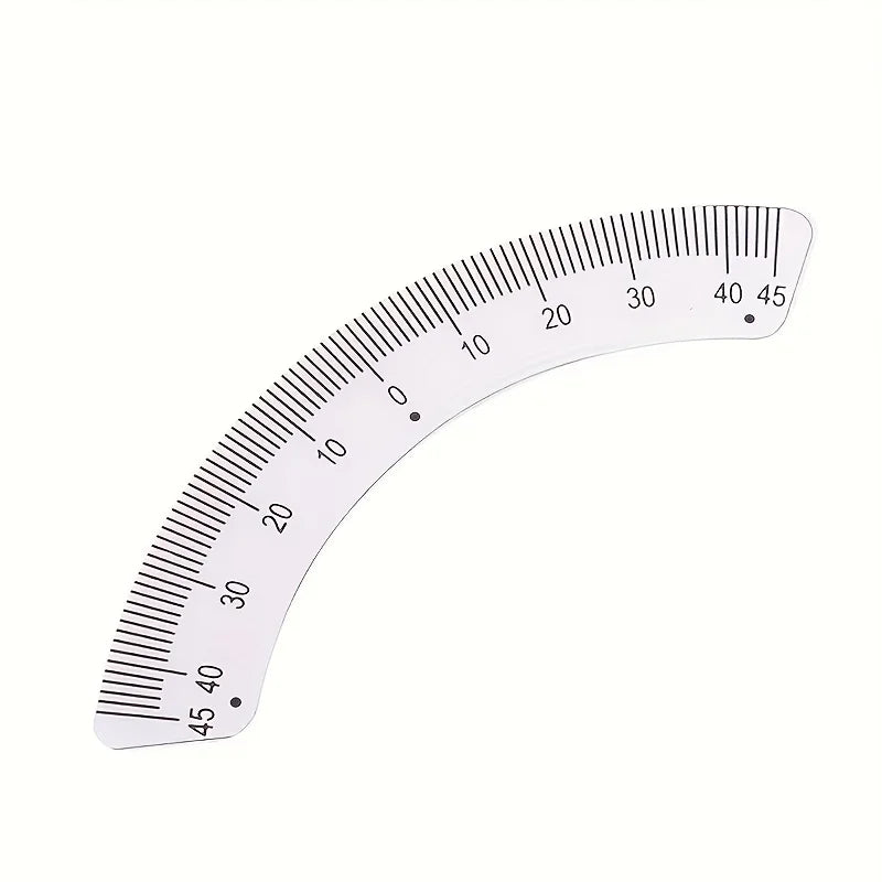 Stainless Steel Arc Angle Ruler, 0-45 Degree Double Scale Protractor, Portable Curved Measuring Gauge for Carpenter Woodworking