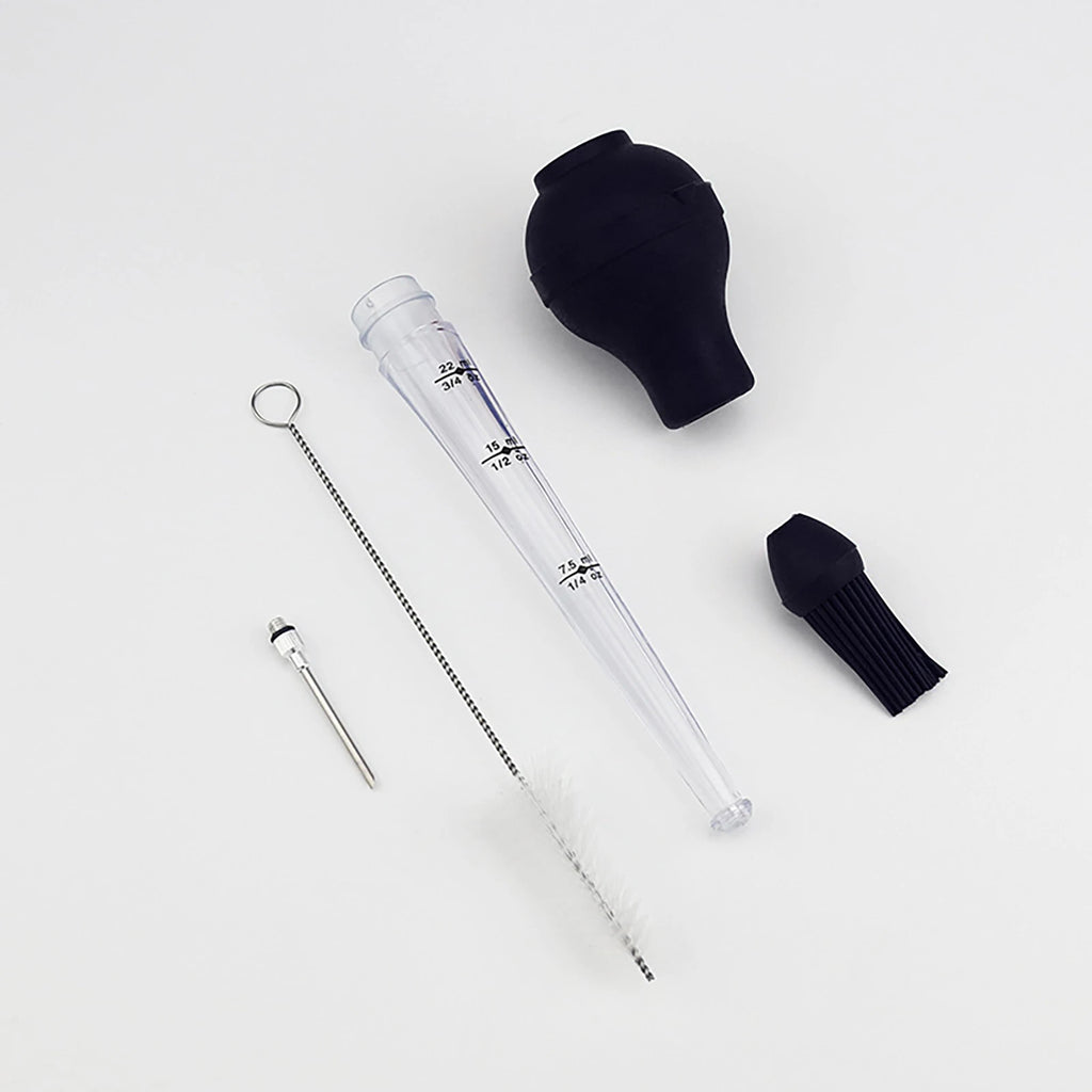 Turkey Baster Syringe Sets for Cooking Meat Marinade Injector with Needles Cleaning Brushes for Bacon Brine Beef Roasting