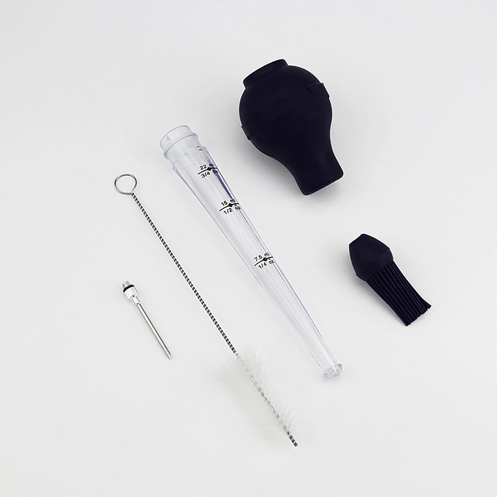 Turkey Baster Syringe Sets for Cooking Meat Marinade Injector with Needles Cleaning Brushes for Bacon Brine Beef Roasting